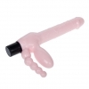 LYBAILE- PRETTY LOVE Super Starpless Dildo - trojitý vibrátor 2x vagina + Anus (růžový)