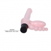 LYBAILE- PRETTY LOVE Super Starpless Dildo - trojitý vibrátor 2x vagina + Anus (růžový)