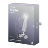 Satisfyer Triple Crystal 1 – Skleněné dildo 3v1, 21 cm (průhledné)