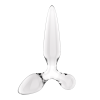 Satisfyer Triple Crystal 2 – skleněné dildo se 3 tvary, 22 cm (průhledné)