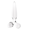 Satisfyer Triple Crystal 2 – skleněné dildo se 3 tvary, 22 cm (průhledné)