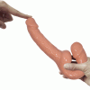 BAILE Ultra Passionate – strapless strap-on (dvojité dildo) 15,1 cm