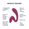 Satisfyer G for Goddess 3 – rabbit vibrátor na klitoris a G-bod, vínový