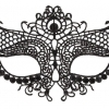 Cottelli - vyšívaná, krajková maska na obličej (černá)