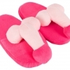 Penispuschen pink - růžové plyšové pantofle s penisem