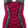 Cottelli - exkluzivní korzetově krajkové šaty (červeno černé)