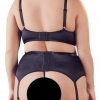 Cottelli Plus Size - otevřená sada pro zvednutí prsou (černá)