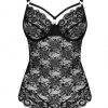 Obsessive 860-TED-3 - Rose Lace Body Strap (Black)