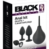 Black Velvet - sada análního dilda (4 kusy) - černá