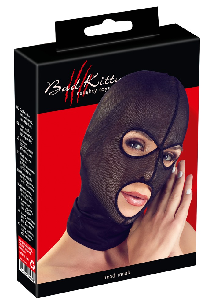 Levně Bad Kitty - síťovaná maska ​​na hlavu (černá)