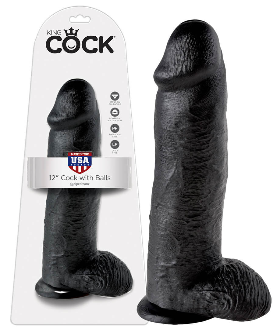 King Cock 12 velké dildo s varlaty (30cm) - černé King Cock 12 velké dildo s varlaty (30cm) - černé
