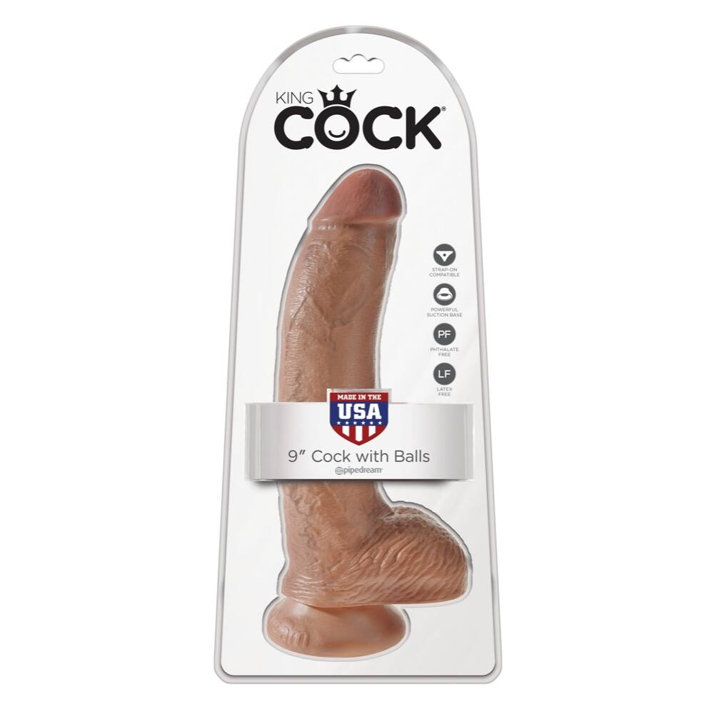 Pipedream King Cock 9 Cock with Balls - hnedé Pipedream King Cock 9 Cock with Balls - hnedé