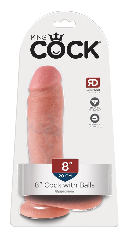 Levně King Cock 8 dildo se semenníkmy (20 cm) - tělová barva