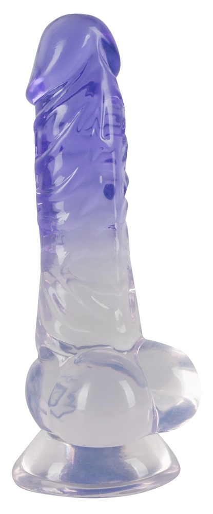 Levně Crystal Clear - dildo - 19.5 cm (transparent-purple)
