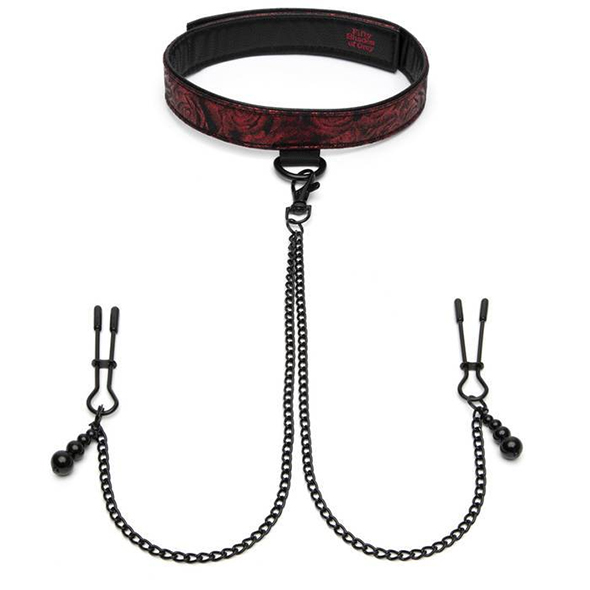 Levně Fifty Shades of Grey Sweet Anticipation Collar Nipple Clamps