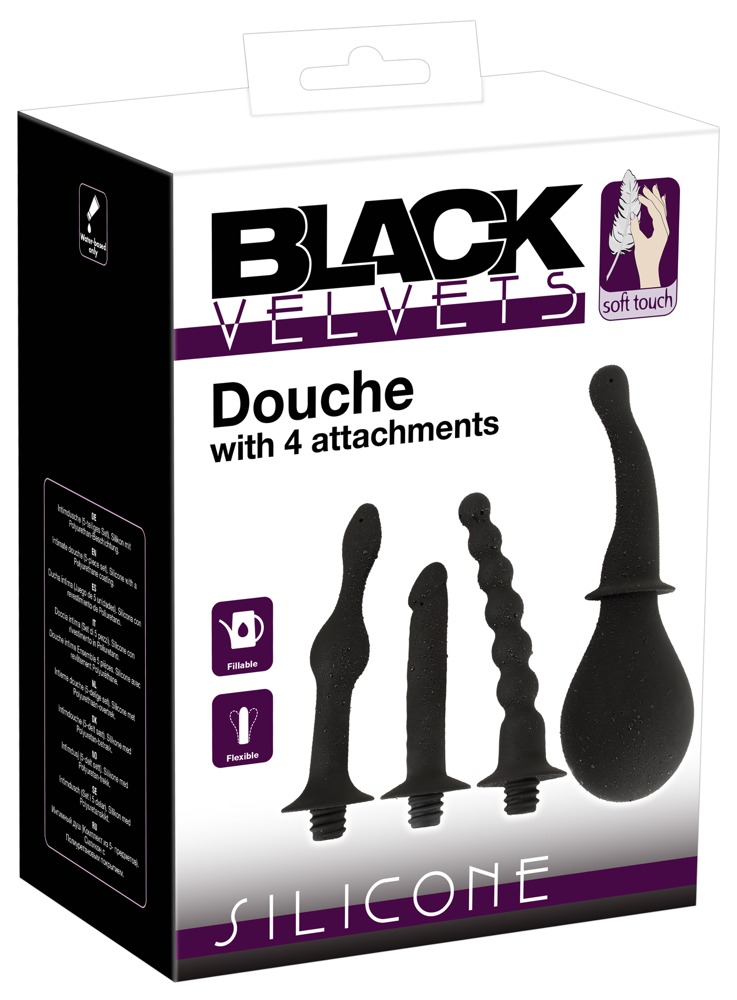 Levně Black Velvets Silicone Douche with 4 Attachments