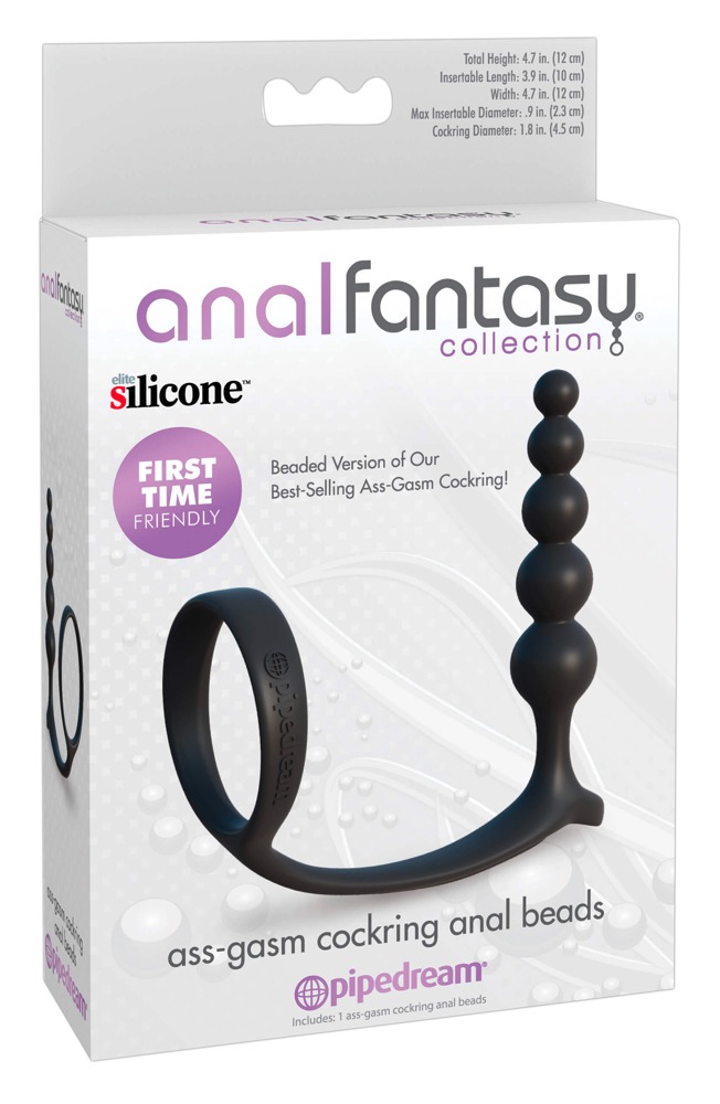 Levně Anal Fantasy Ass-Gasm Cockring Anal Beads