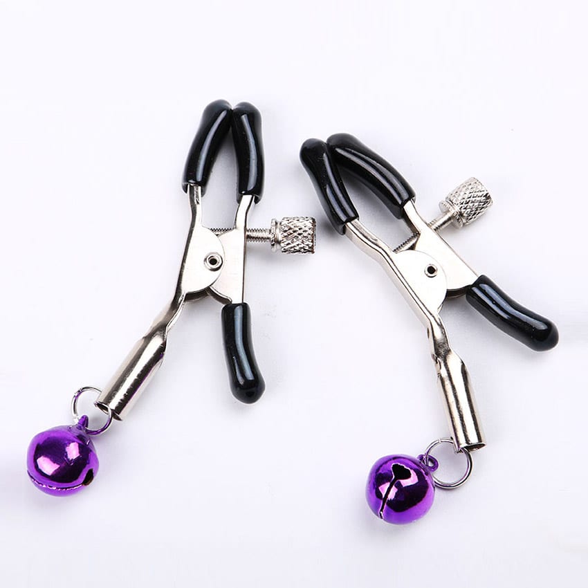 Levně NIPPLE CLAMPS WITH BELL PURPLE GUILTY TOYS
