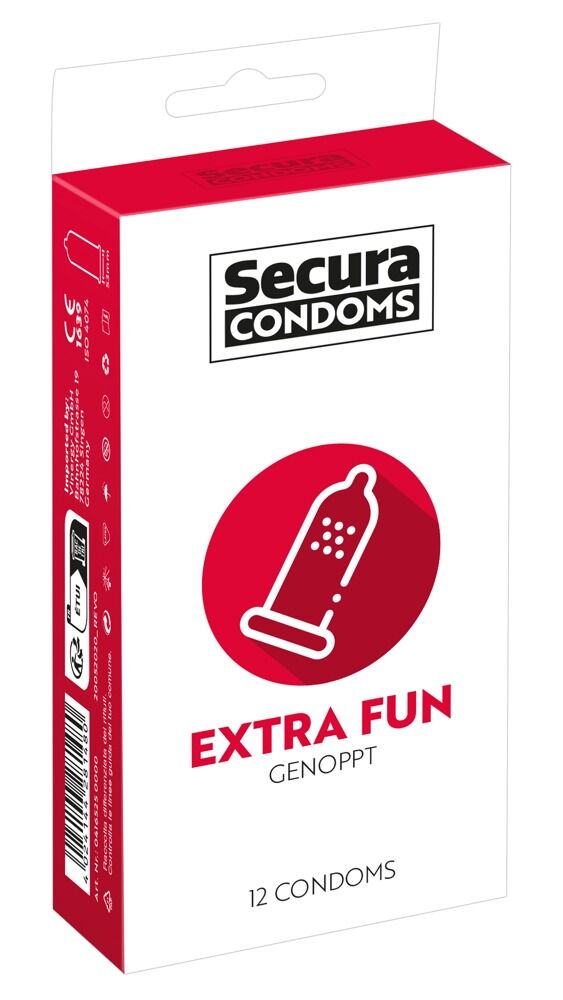 Secura Extra Fun - vroubkované kondomy (12 ks)