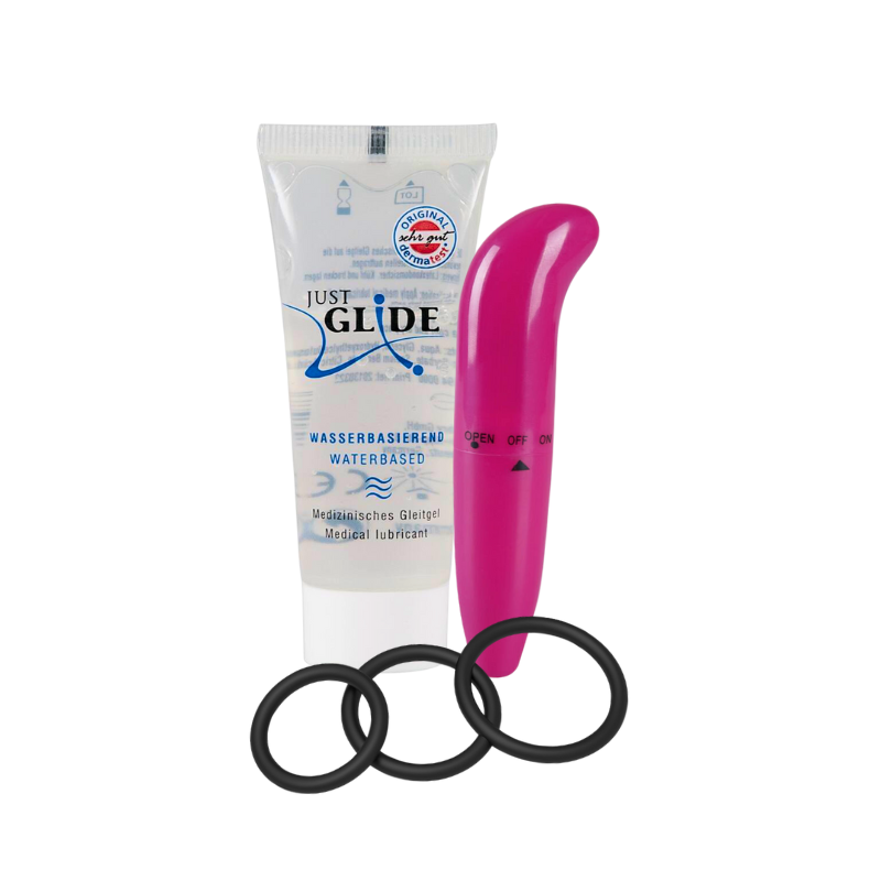 Minivibrátor + Gel 20ml + kroužky Minivibrátor + Gel 20ml + kroužky