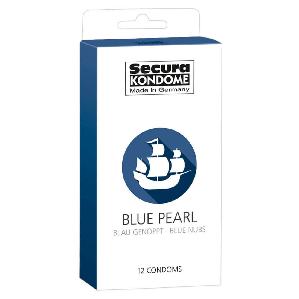 Secura Blue Pearl - perličkové modré kondomy (12 ks)