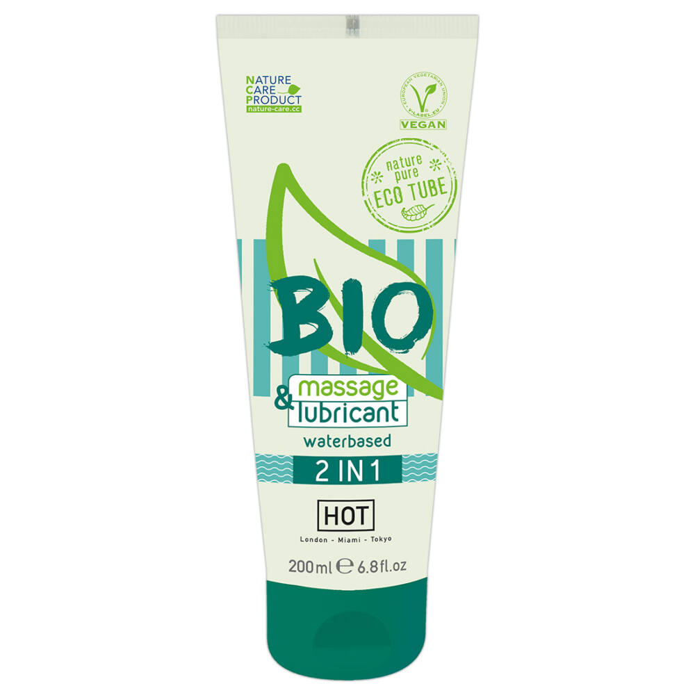 Levně HOT Bio 2in1 - veganský lubrikant a masážní gel na bázi vody (200ml)
