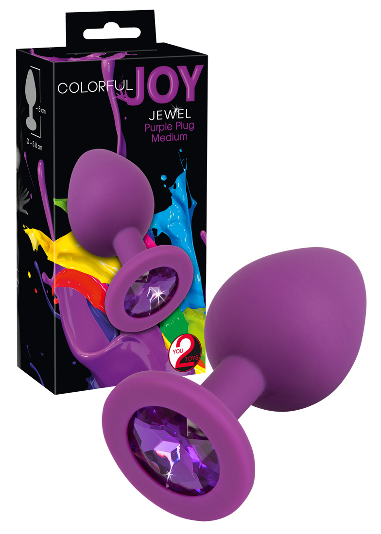 Levně You2Toys Colorful Joy Jewel Plug - silikonové anální dildo - střední (fialové)