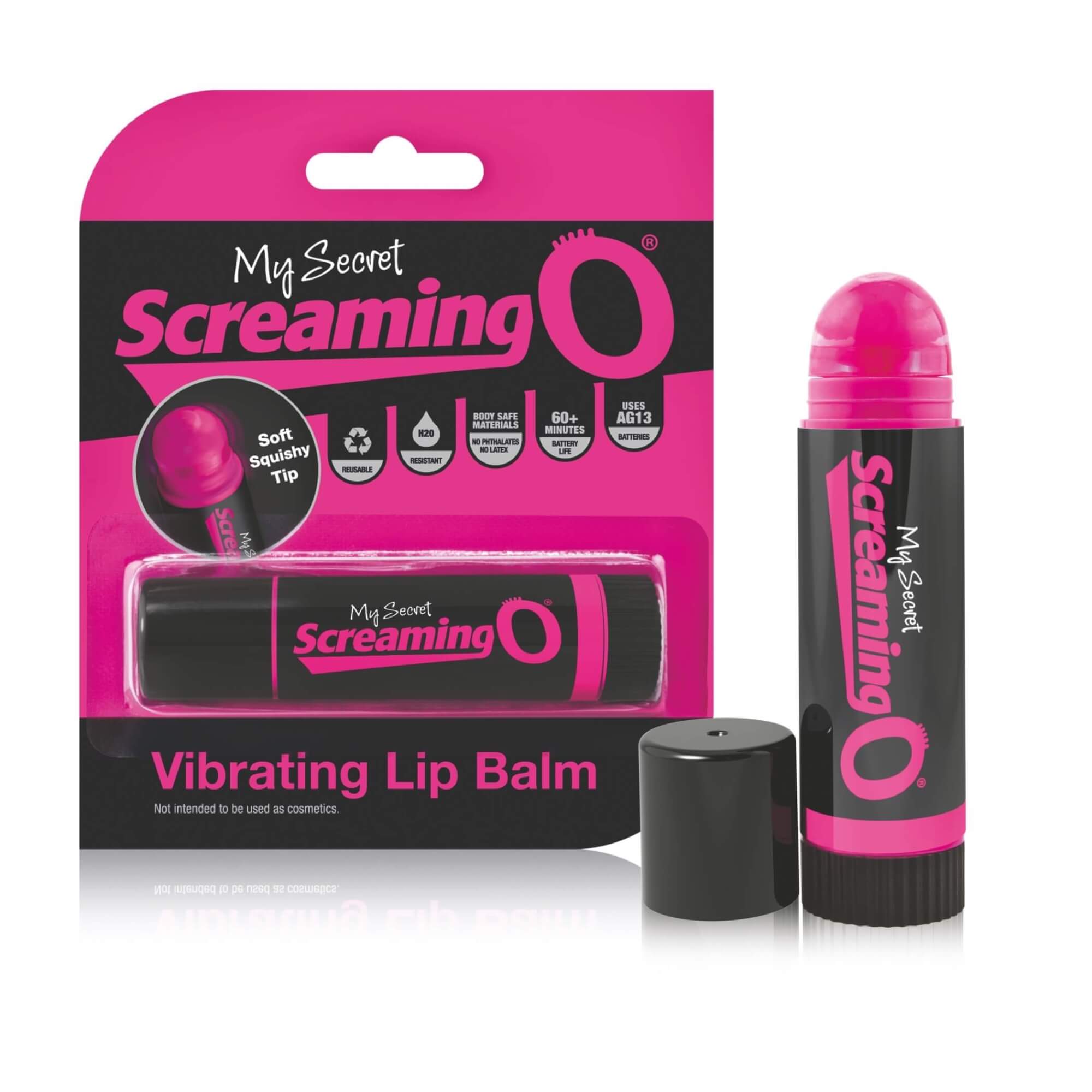 Levně My Secret Screaming O Vibrating Lip Balm - vibrátor ve tvaru rtěnky (pink-černý)