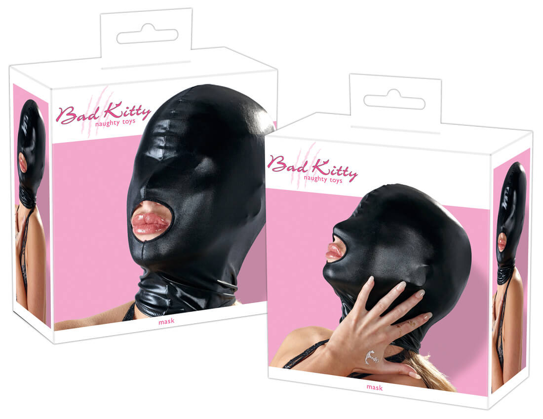 Levně Bad Kitty - lesklá maska s otvorem na ústa (S-L)