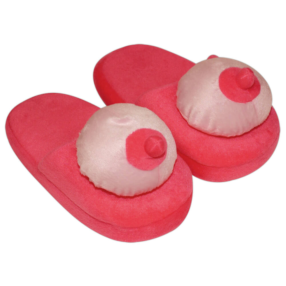 Levně Růžové pantofle s prsy Busen-Puschen