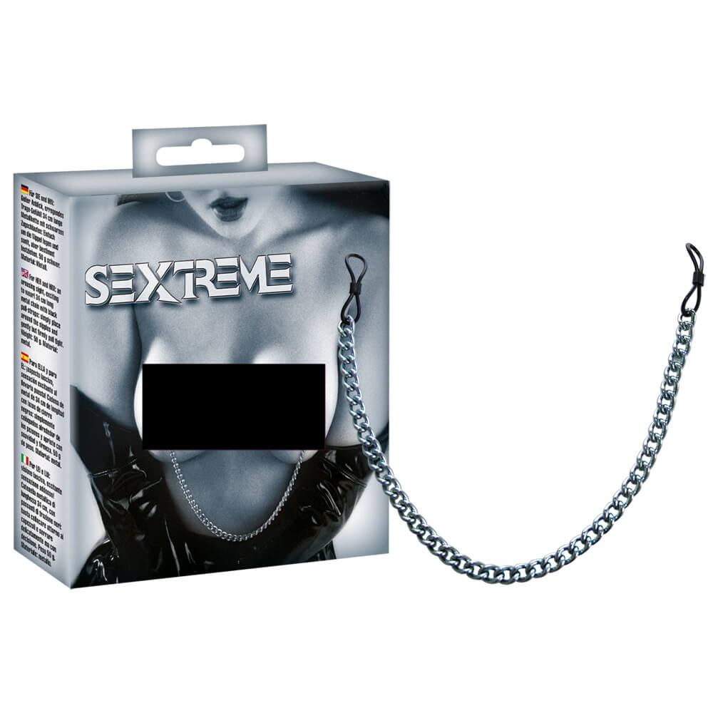 Sextreme - řetízek na prsa, s kroužky na bradavky
