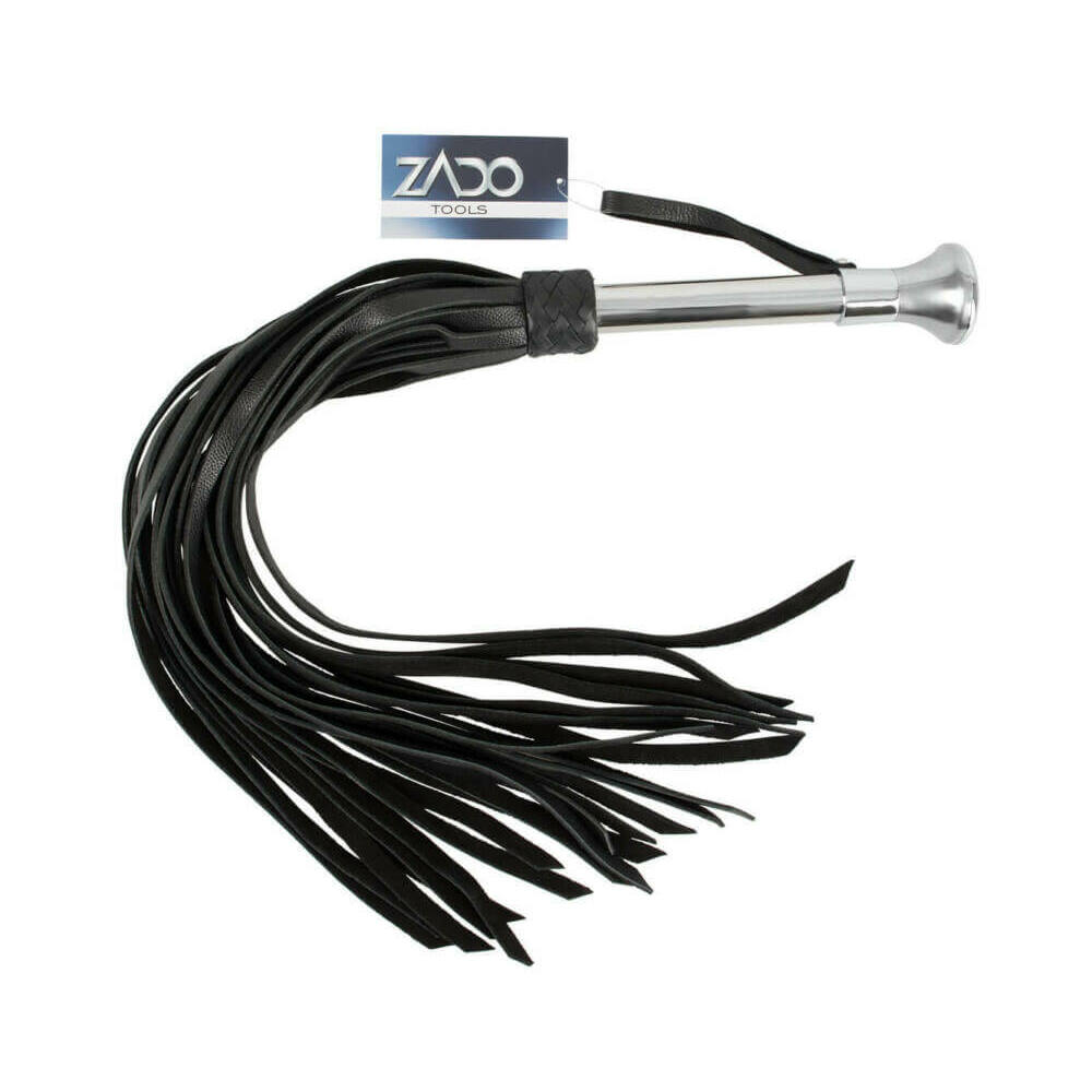 Long, extra strong leather whip (black) Long, extra strong leather whip (black)