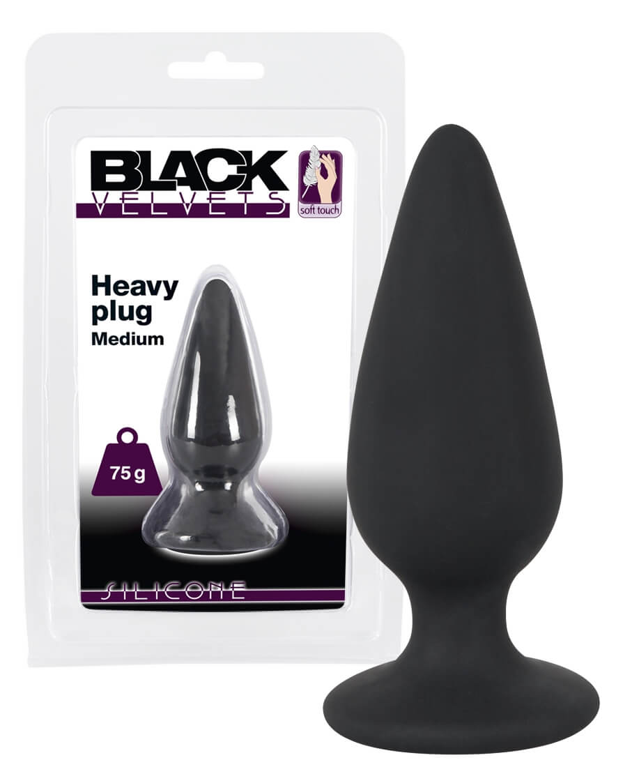 Levně Black Velvet Heavy - 75 g-ové anální dildo (černé)
