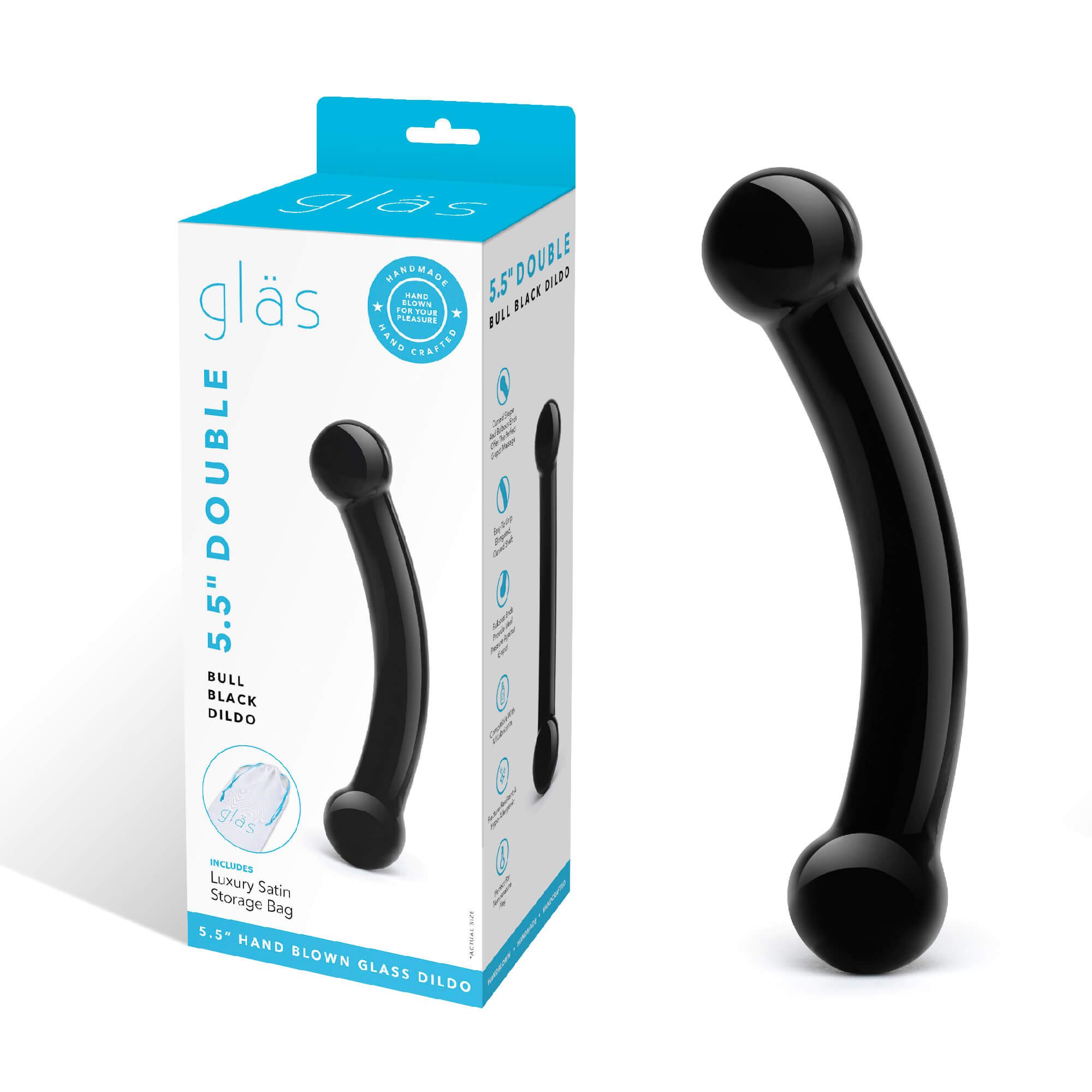 GLAS – klasické skleněné anální dildo dvojité (černé) GLAS – klasické skleněné anální dildo dvojité (černé)
