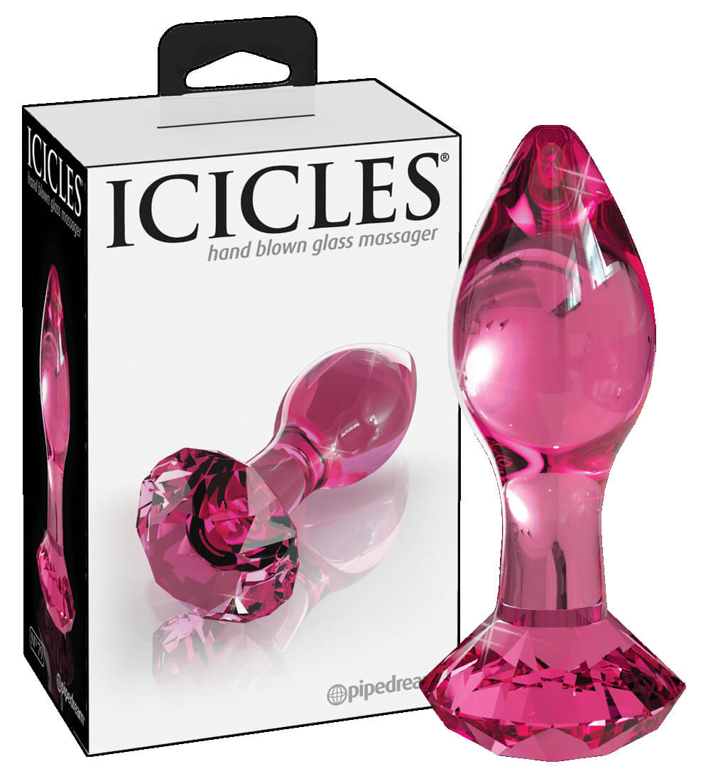 Icicles No. 79 - skleněný anální kolík (růžový) Icicles No. 79 - skleněný anální kolík (růžový)