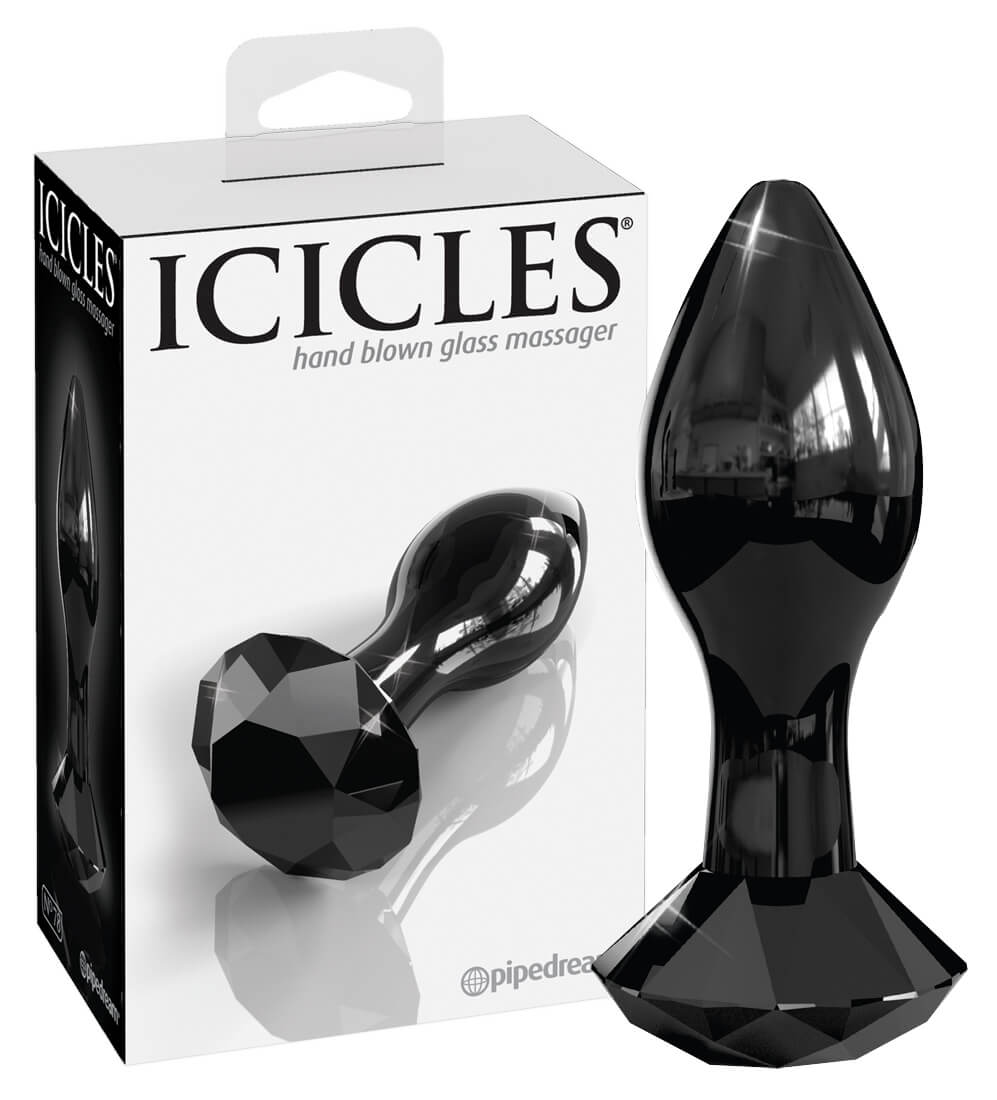 Icicles - conical glass anale dildo (black) Icicles - conical glass anale dildo (black)