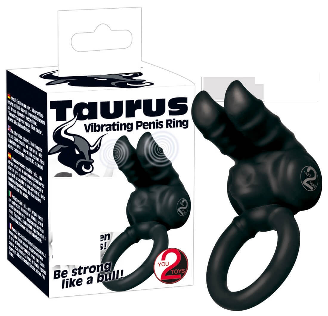 You2Toys Taurus - vibrační kroužek na penis černý You2Toys Taurus - vibrační kroužek na penis černý