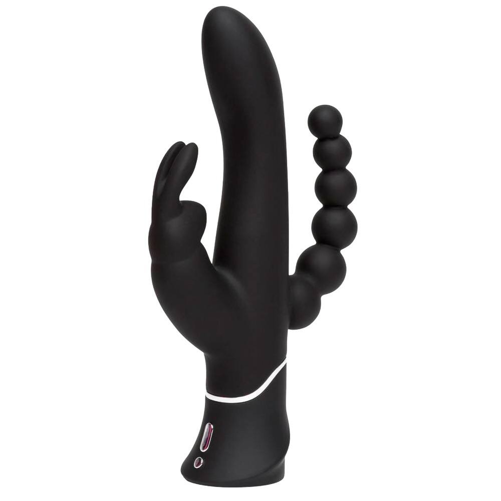 Happyrabbit Triple - nabíjecí vibrátor s ramínkem na stimulaci análu a klitorisu (černý) Happyrabbit Triple - nabíjecí vibrátor s ramínkem na stimulaci análu a klitorisu (černý)