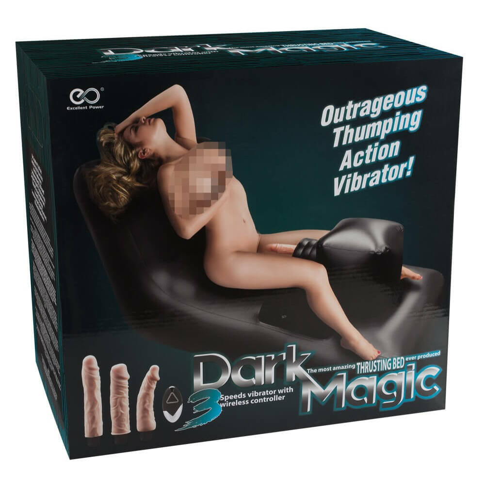 Dark Magic – stroj na sex s postelí na baterky (černý)