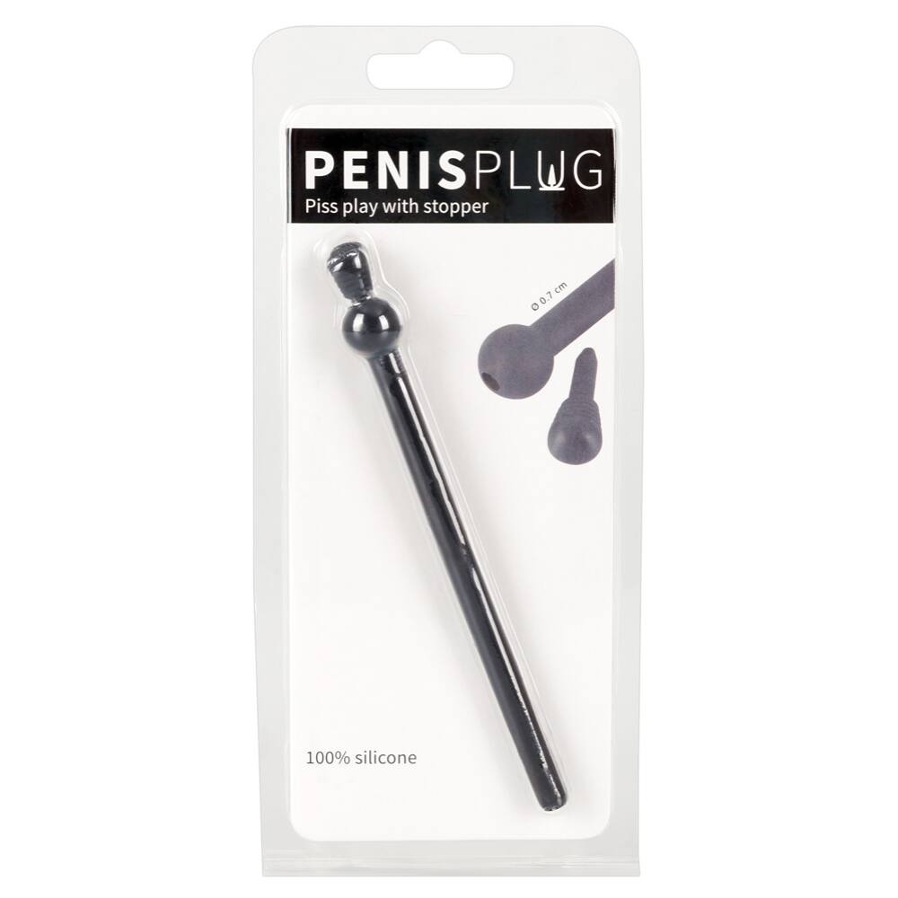 / Dilatory - duté silikonové dildo na rozšiřování močové trubice - černé (7mm)
