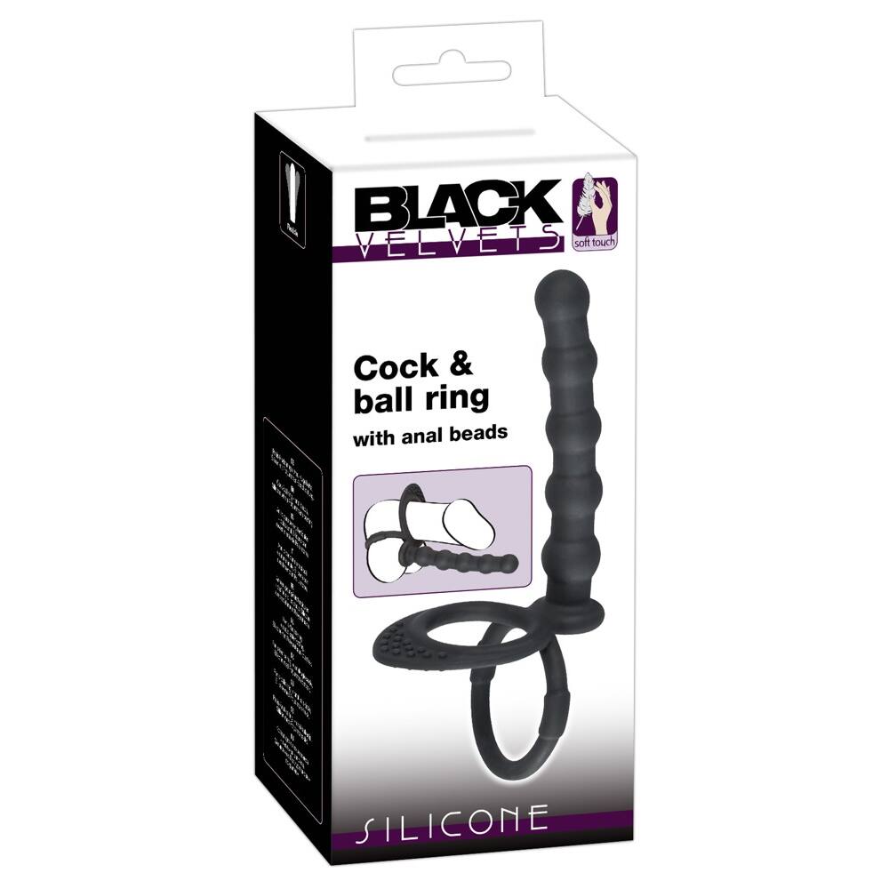 Levně Black Velvets Cock & ball ring