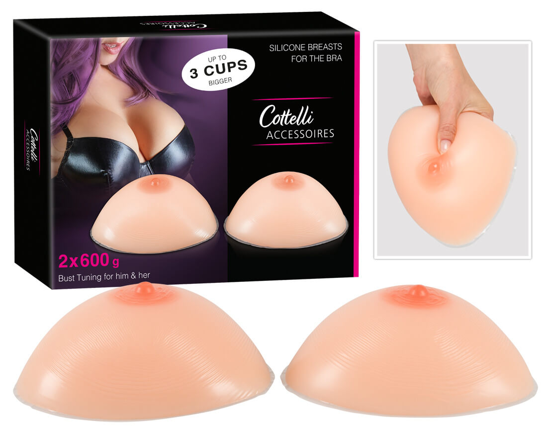 Cottelli - silikonová Push-up vložka s bradavkami (2 x 600g) Cottelli - silikonová Push-up vložka s bradavkami (2 x 600g)