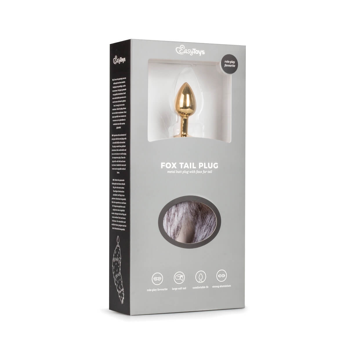 Easytoys Fox No5 - kovové anální dildo s ocasem (zlato-stříbrné) Easytoys Fox No5 - kovové anální dildo s ocasem (zlato-stříbrné)