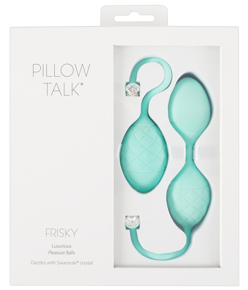 Pillow Talk Frisky - 2 dílná souprava venušiných kuliček (tyrkysová)