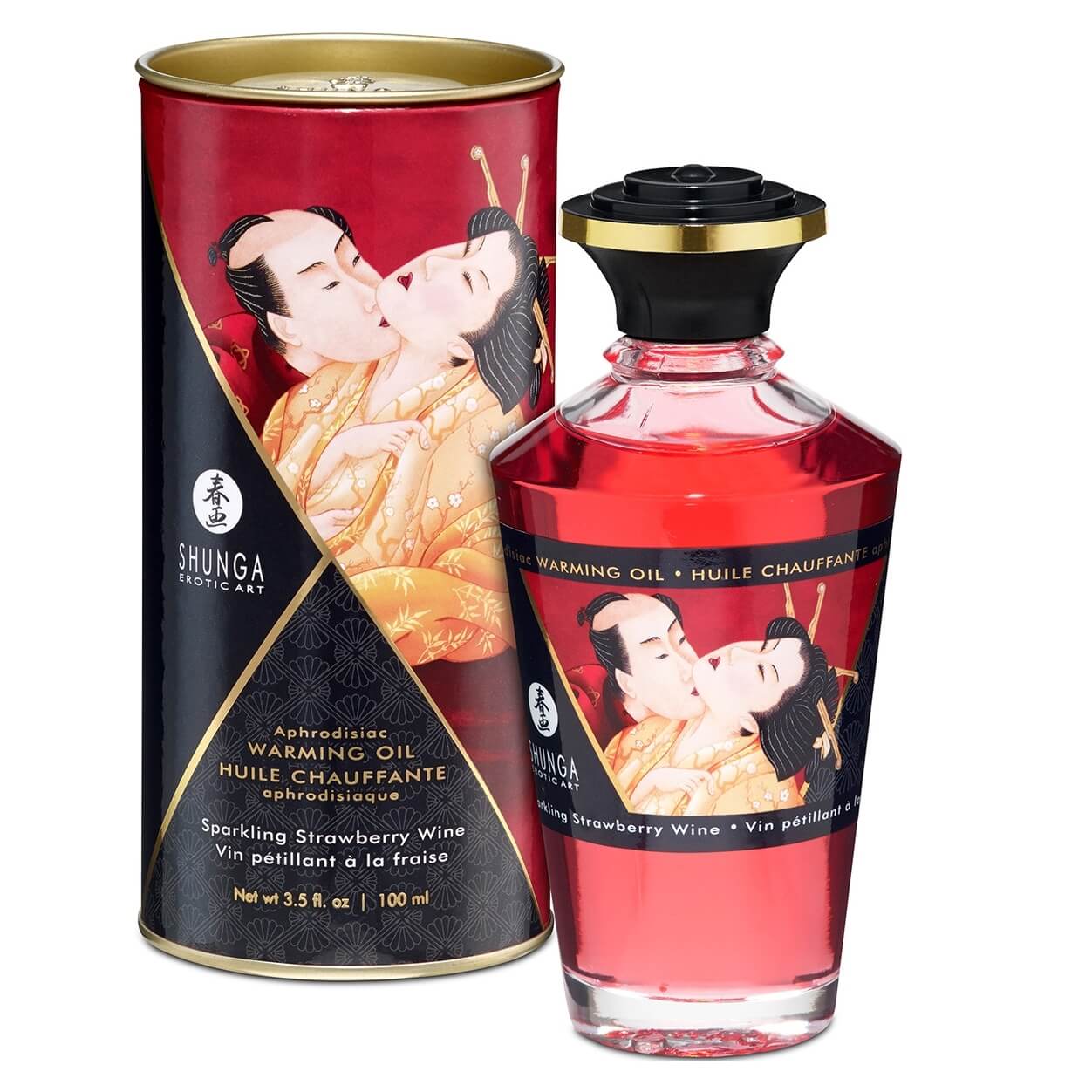 Shunga - Aphrodisiac Warming Oil Sparkling Strawberry Wine 100 ml Shunga - Aphrodisiac Warming Oil Sparkling Strawberry Wine 100 ml
