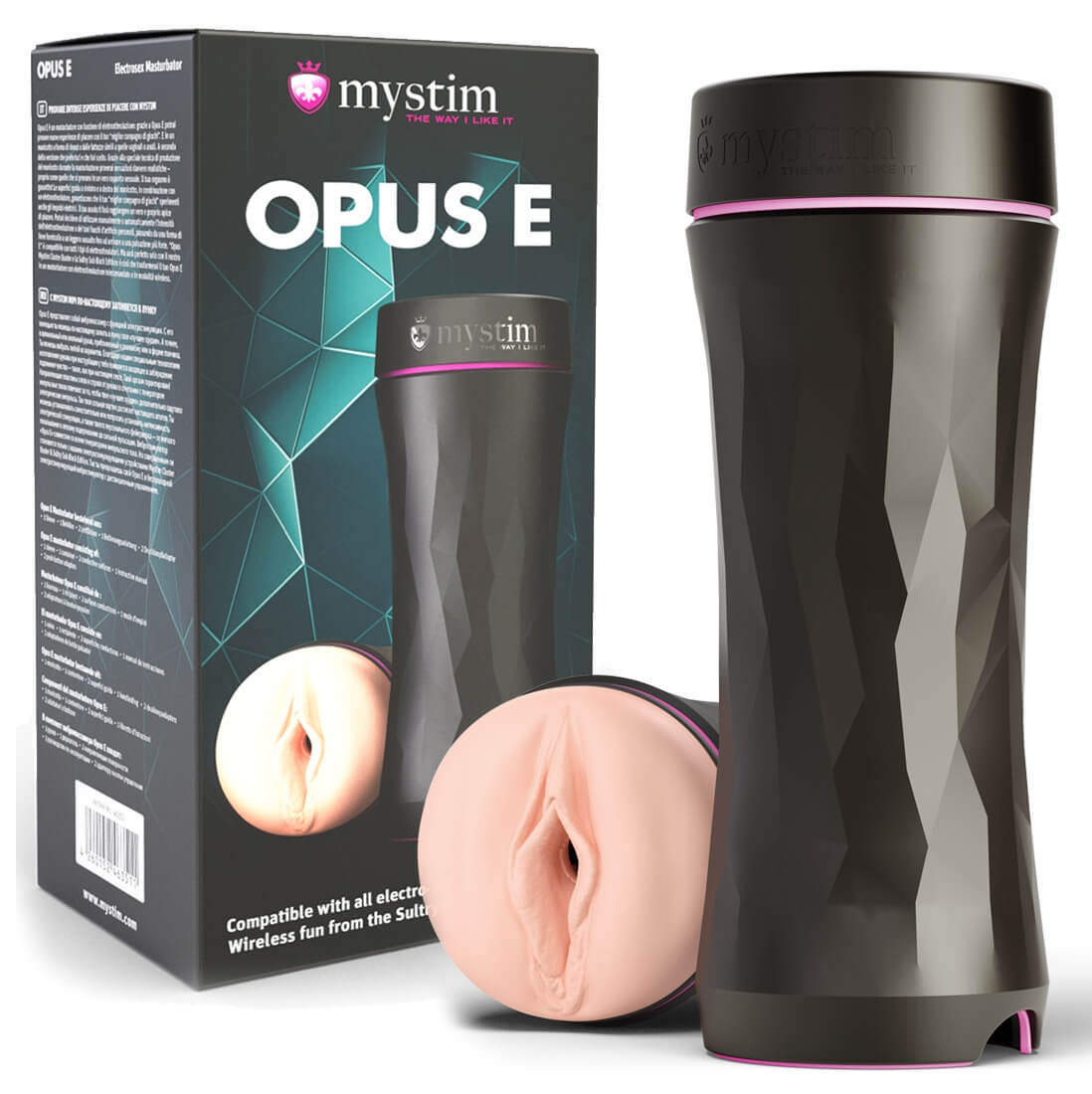 Mystim Opus E Vagina - elektrický masturbátor umělá vagína (tělová barva-černá) Mystim Opus E Vagina - elektrický masturbátor umělá vagína (tělová barva-černá)