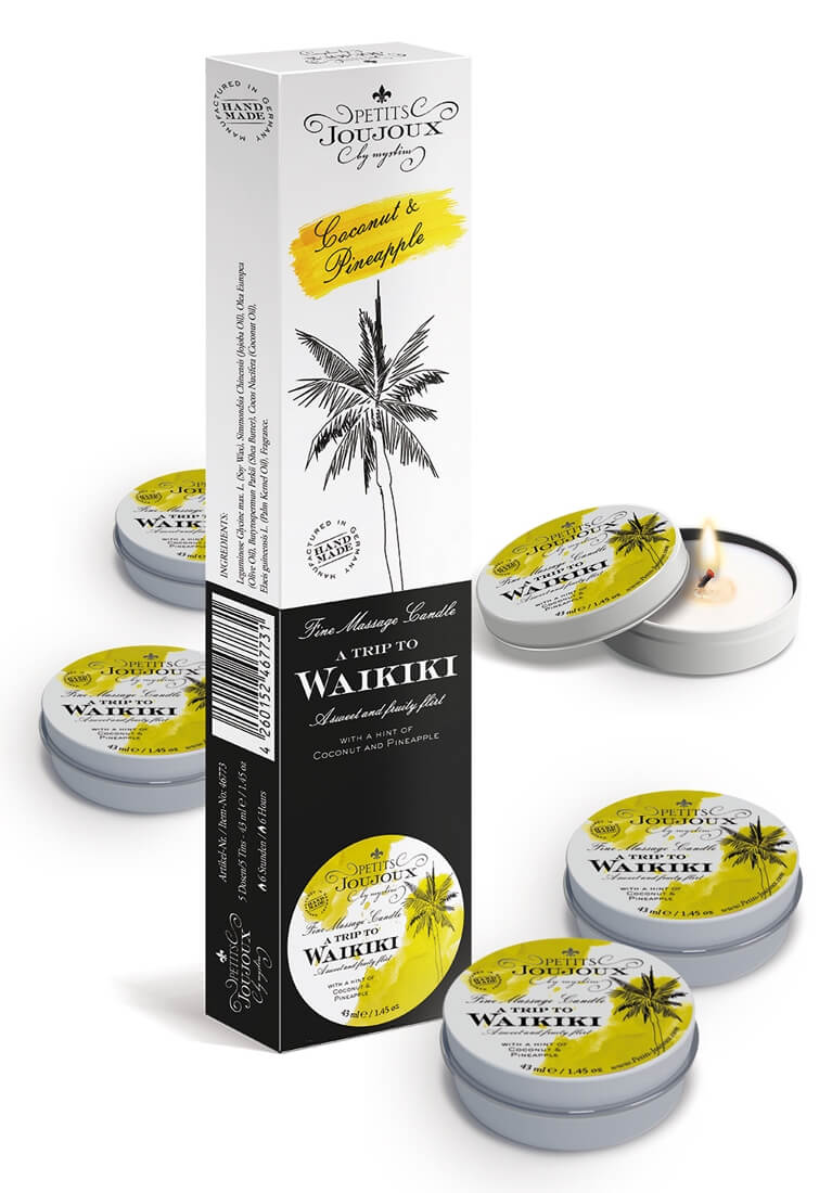 Massage Candle "Waikiki", Pack of 5
