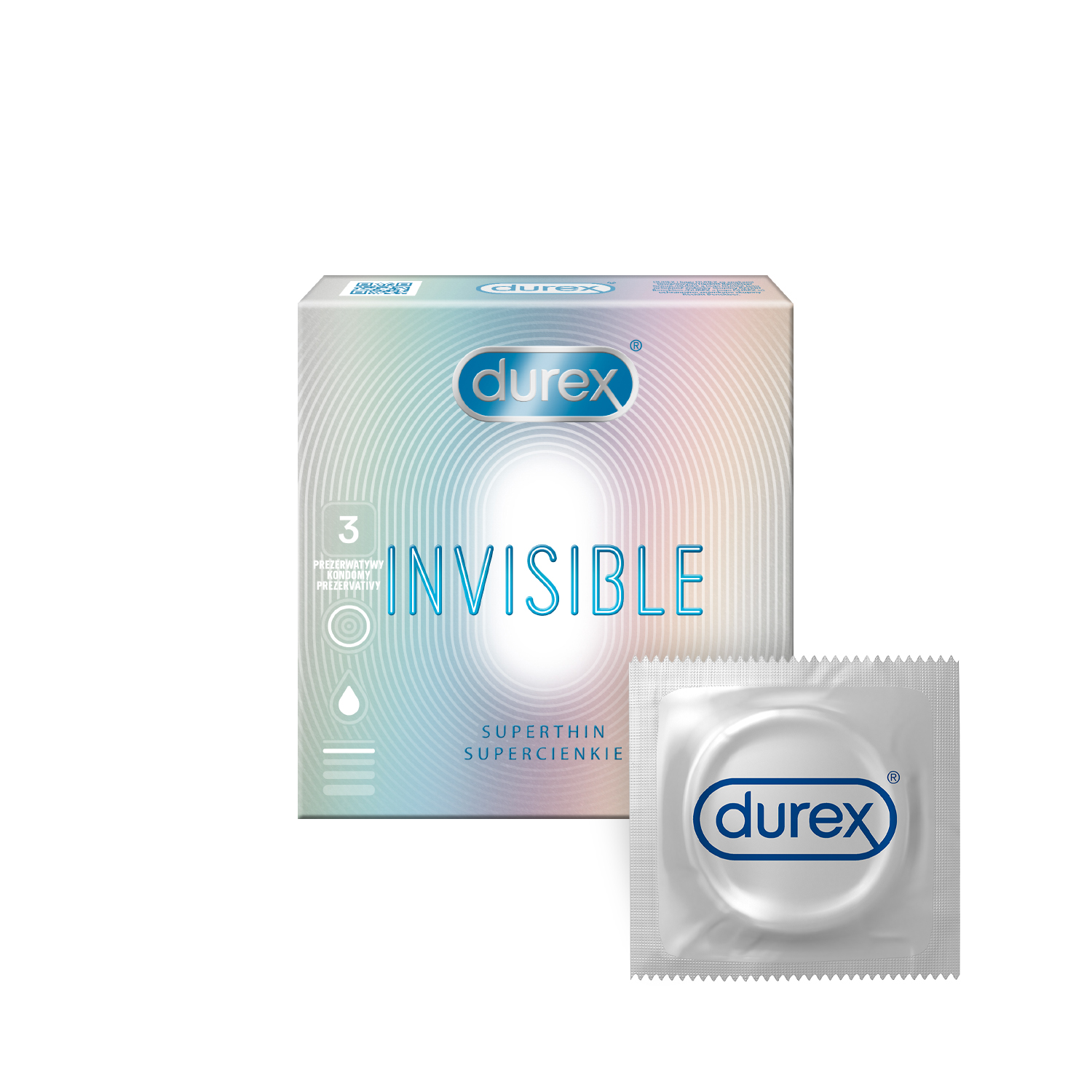 Levně Durex Invisible Extra Thin - extra senzibilné kondómy (3ks)