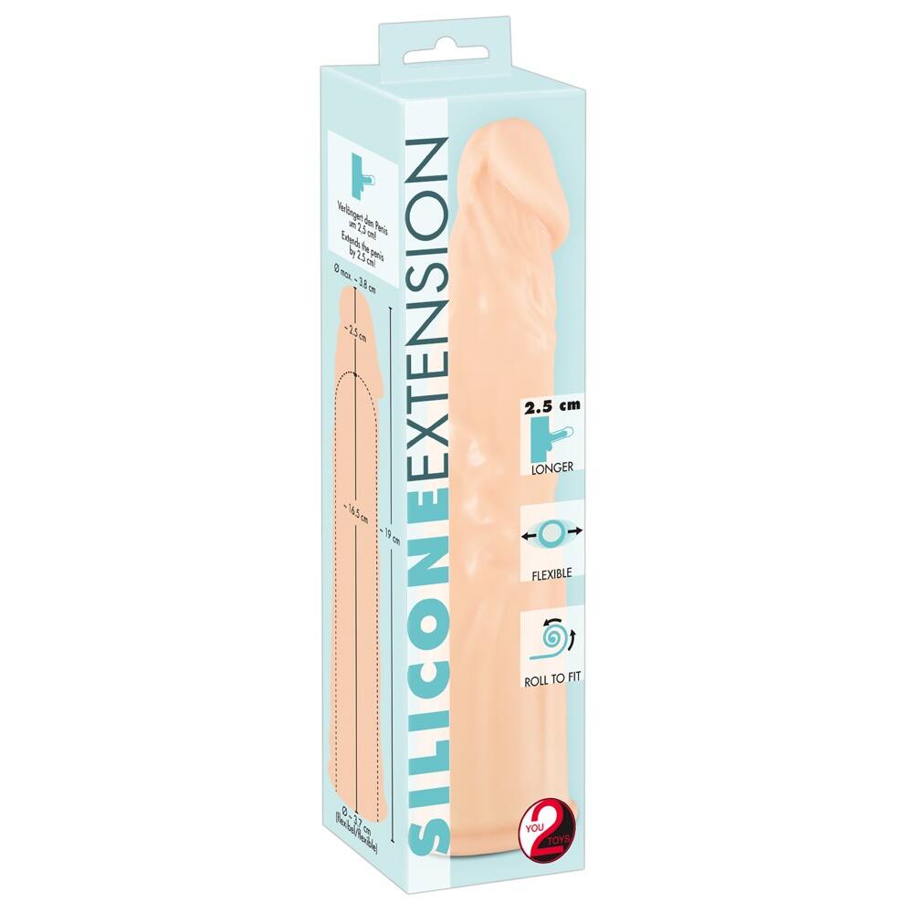 Levně You2Toys Silicone Extension - prodlužující návlek na penis (tělová barva) - 19cm