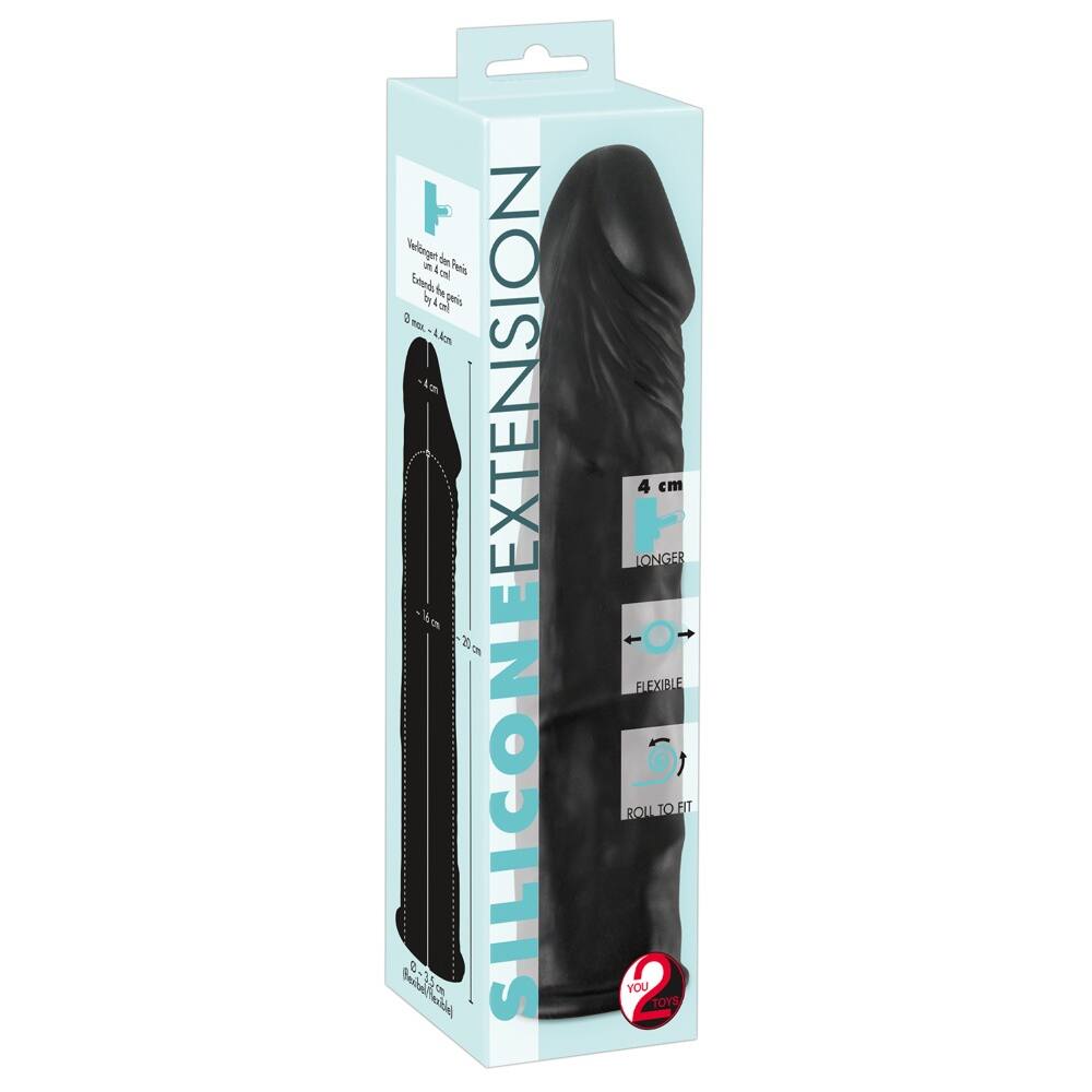 You2Toys Silicone Extension - prodlužovací návlek na penis (černý) - 20 cm You2Toys Silicone Extension - prodlužovací návlek na penis (černý) - 20 cm